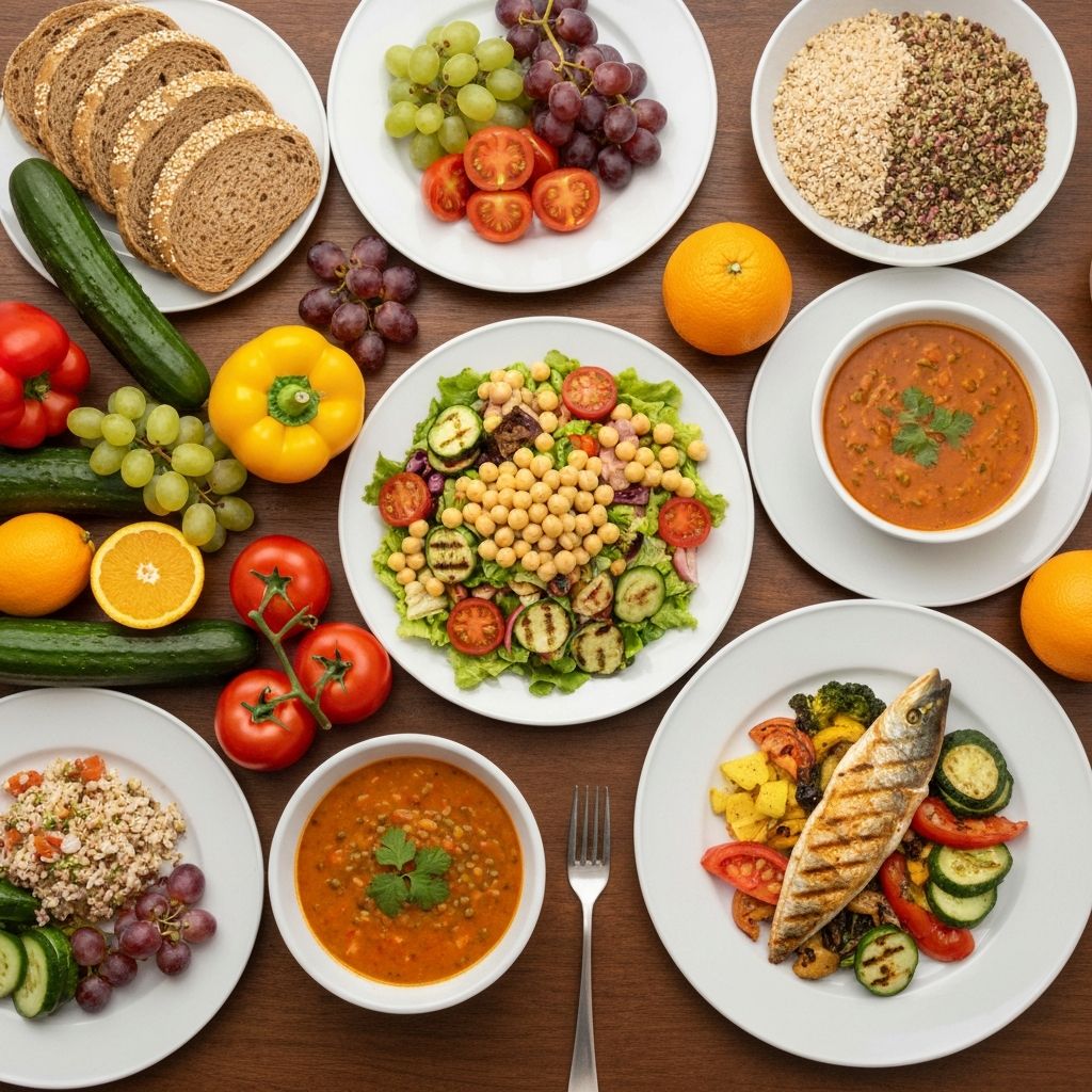 Variety of balanced meals